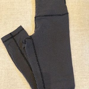 Lululemon High Times Pant- Black w/white pin dots